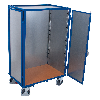 Etagenwagen aus Stahlblech mit Schiebebügel, Flügeltür, Treibriegel und 1045x685mm Etagenwagen aus Stahlblech mit Schiebebügel, Flügeltür, Treibriegel und 1045x685mm