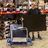 Kongamek Leichter Plattenwagen pulverbeschichtet in blau 1000x700x690mm mit laminiertem Boden und 5 Ladebügeln Kongamek Leichter Plattenwagen pulverbeschichtet in blau 1000x700x690mm mit laminiertem Boden und 5 Ladebügeln