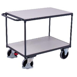 Schwerer ESD Tischwagen mit Schiebegriff und 2 Ladeflächen 850x500mm-Beschreibung lesen