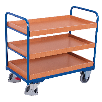 Etagenwagen, niedrig mit 3 Ladeflächen, umrandet 965x555mm-Beschreibung lesen