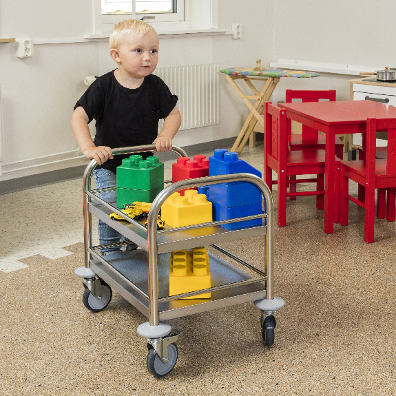 Kongamek Mini-Servierwagen 530x375x550mm 2 Etagen pulverbeschichtet in Orange mit Bremse Kongamek Mini-Servierwagen 530x375x550mm 2 Etagen pulverbeschichtet in Orange mit Bremse-Beschreibung lesen