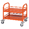 Kongamek Mini-Servierwagen 530x375x550mm 2 Etagen pulverbeschichtet in Orange mit Bremse Kongamek Mini-Servierwagen 530x375x550mm 2 Etagen pulverbeschichtet in Orange mit Bremse