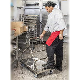 Kongamek Edelstahl- Plattformwagen rostfrei 800x500x940mm Gummibereifung mit Bremse-Beschreibung lesen