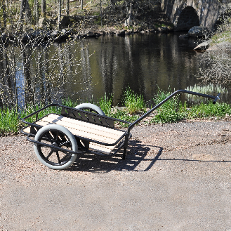 Handwagen in schwarz 1600x910x900mm mit Luftbereifung und 150kg Tragkraft-Beschreibung lesen