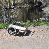 Handwagen in schwarz 1600x910x900mm mit Luftbereifung und 150kg Tragkraft