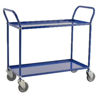 Kongamek Etagenwagen mit 2 Böden 900x440mm in Blau ohne Bremse-Beschreibung lesen