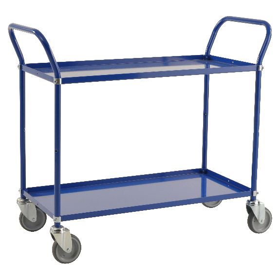 Kongamek Etagenwagen mit 2 Böden 900x440mm in Blau ohne Bremse Kongamek Etagenwagen mit 2 Böden 900x440mm in Blau ohne Bremse-Beschreibung lesen
