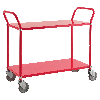 Kongamek Etagenwagen mit 2 Böden 900x440mm in Rot mit Bremse Kongamek Etagenwagen mit 2 Böden 900x440mm in Rot mit Bremse