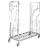 Kommissionierwagen verzinkt 1300x625x1230mm 2 Gitterwände mit Gummibereifung und Bremse