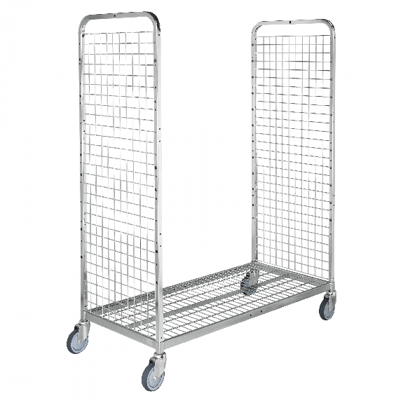 Kommissionierwagen verzinkt 1300x625x1230mm 2 Gitterwände mit Gummibereifung und Bremse-Beschreibung lesen
