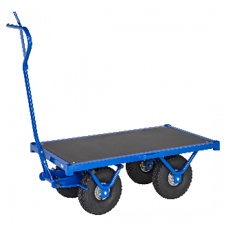 Schwerlastwagen 1200x690x397mm mit Feststellbremse und Ziehgriff Ø300mm Luftbereifung 1300kg Tragkraft-Beschreibung lesen