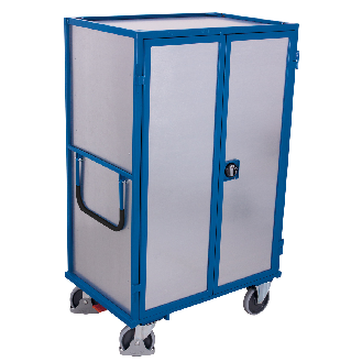 Etagenwagen aus Stahlblech mit Schiebebügel, Drehgriff und 5 Ladeflächen 1245x785mm-Beschreibung lesen