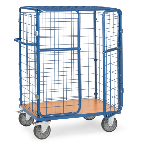 Paketwagen mit 3 Wänden, Tür und Dach aus Drahtgitter, Höhe 1500mm 1000x600mm Paketwagen mit 3 Wänden, Tür und Dach aus Drahtgitter, Höhe 1500mm 1000x600mm-Beschreibung lesen