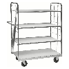 Bordwagen verzinkt mit 4 laminierten Böden 1600x600mm vergitterte Stirnwände ohne Bremse