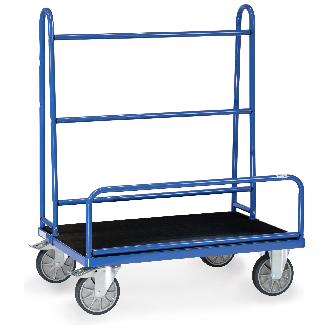 Plattenwagen mit festen Rohrbügeln 1070x435 mm Ladefläche mit Riefengummi-Beschreibung lesen
