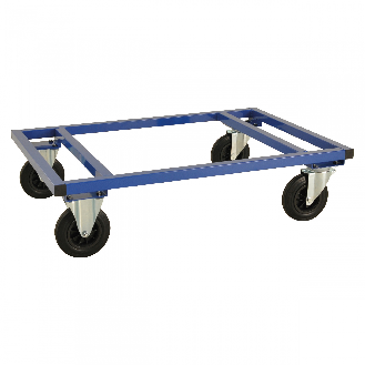 Palettenwagen blau 305 mm hoch mit Bremse für Paletten 1200x1000 mm-Beschreibung lesen
