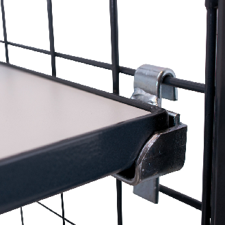 ESD Etagenwagen, vergittert mit Flügeltür, Schiebebügel und 5 Ladeflächen 1245x785mm-Beschreibung lesen