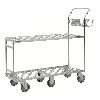 Großer Einkaufswagen 1320x430x1120mm mit 2 Böden und 400kg Tragkraft Gummi Ø125mm