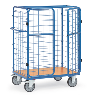 Paketwagen mit 3 Drahtgitterwänden und 1 Drahtgittertür, Höhe 1500mm 1000x700mm-Beschreibung lesen