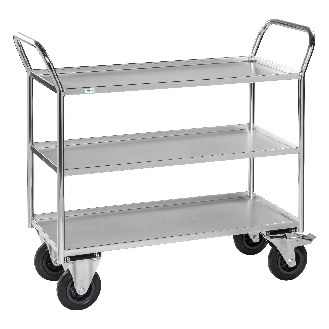 Etagenwagen voll verschweisst und verzinkt mit 3 Böden 940x440mm Ladefläche und 24mm Rand ohne Bremse-Beschreibung lesen