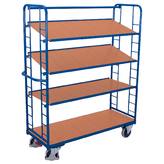 Etagenwagen mit Seiten aus Drahtgitter, Rohrschiebegriff und 3 neigbaren Etagenboden 1650x650mm Etagenwagen mit Seiten aus Drahtgitter, Rohrschiebegriff und 3 neigbaren Etagenboden 1650x650mm-Beschreibung lesen