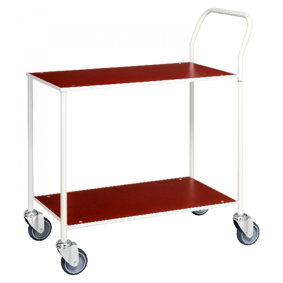 Kongamek Tischwagen voll verschweisst, rot mit pulverbeschichtetem Rahmen 755x430mm Ladefläche ohne Bremse-Beschreibung lesen