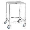 Edelstahl-Tischwagen rostfrei 760x440mm Ladefläche Gummibereifung ohne Bremse