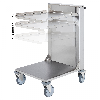 Edelstahl-Kistenwagen 560x500x1565mm mit gefedertem Boden, Gummibereifung und Bremse