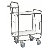 Bordwagen verzinkt mit 2 laminierten Böden 750x425mm und vergitterten Stirnwänden