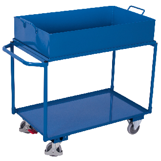 Tischwagen mit abnehmbarer Wanne, Schiebegriff und 2 Ladeflächen 995x595mm-Beschreibung lesen