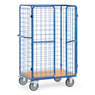 Paketwagen mit 3 Drahtgitterwänden und Doppelflügeltüren, Höhe 1800mm 1000x600mm-Beschreibung lesen