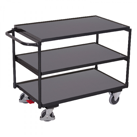 VARIOfit Tischwagen mit Schiebegriff und 3 Ladeflächen 835x495mm Anthrazitgrau VARIOfit Tischwagen mit Schiebegriff und 3 Ladeflächen 835x495mm Anthrazitgrau-Beschreibung lesen