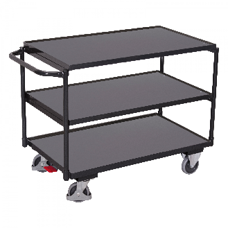VARIOfit Tischwagen mit Schiebegriff und 3 Ladeflächen 835x495mm Anthrazitgrau-Beschreibung lesen