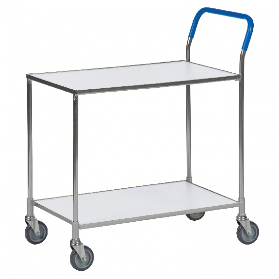 Kongamek Tischwagen mit Bremse in weiss mit 850x435mm Ladefläche Kongamek Tischwagen mit Bremse in weiss mit 850x435mm Ladefläche-Beschreibung lesen