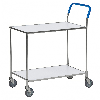 Kongamek Tischwagen mit Bremse in weiss mit 850x435mm Ladefläche Kongamek Tischwagen mit Bremse in weiss mit 850x435mm Ladefläche