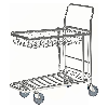 Kongamek Einkaufswagen mit 2 Böden und Gitterkorb 870x530x1010mm Gummi 300kg Tragkraft mit Bremse Kongamek Einkaufswagen mit 2 Böden und Gitterkorb 870x530x1010mm Gummi 300kg Tragkraft mit Bremse