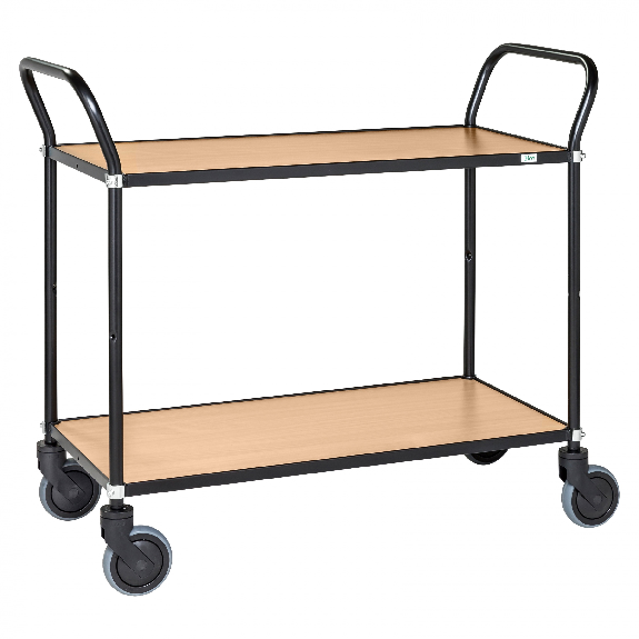 Kongamek Design Servierwagen in schwarz mit 2 Böden 760x430mm in Bucheoptik mit Bremse Kongamek Design Servierwagen in schwarz mit 2 Böden 760x430mm in Bucheoptik mit Bremse-Beschreibung lesen