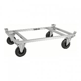 Palettenwagen verzinkt und verschweißt 355mm hoch mit Bremse für Paletten 1200x800mm-Beschreibung lesen