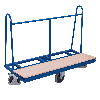 Plattenwagen mit einseitiger Ladefläche und rhombischer Rollenanordnung