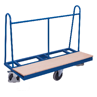 Plattenwagen mit einseitiger Ladefläche und rhombischer Rollenanordnung-Beschreibung lesen