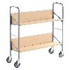 Kongamek Archivwagen in Birkeoptik mit 2 schrägen Böden 820x720mm 4 Buchstützen und 50kg Tragkraft Kongamek Archivwagen in Birkeoptik mit 2 schrägen Böden 820x720mm 4 Buchstützen und 50kg Tragkraft