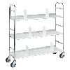 Mobiler Etagenwagen 1000x290x1140mm verzinkt mit 3 Böden und 6 Buchstützen