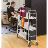 Mobiler Etagenwagen 1000x290x1140mm verzinkt mit 3 Böden und 6 Buchstützen