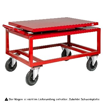 Schwenkteller 1338x810x152mm in rot als Zubehör für Palettenwagen-Beschreibung lesen