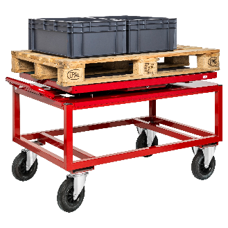 Schwenkteller 1338x810x152mm in rot als Zubehör für Palettenwagen-Beschreibung lesen