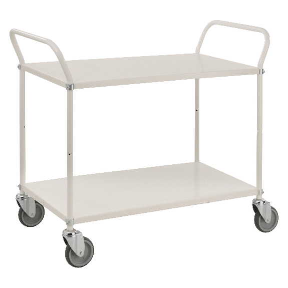 Kongamek Etagenwagen mit 2 Böden 900x440mm in Weiß mit Bremse Kongamek Etagenwagen mit 2 Böden 900x440mm in Weiß mit Bremse-Beschreibung lesen