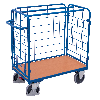 Paket-Dreiwandwagen, niedrig, seitlich vergittert Ladefläche 1000x700mm