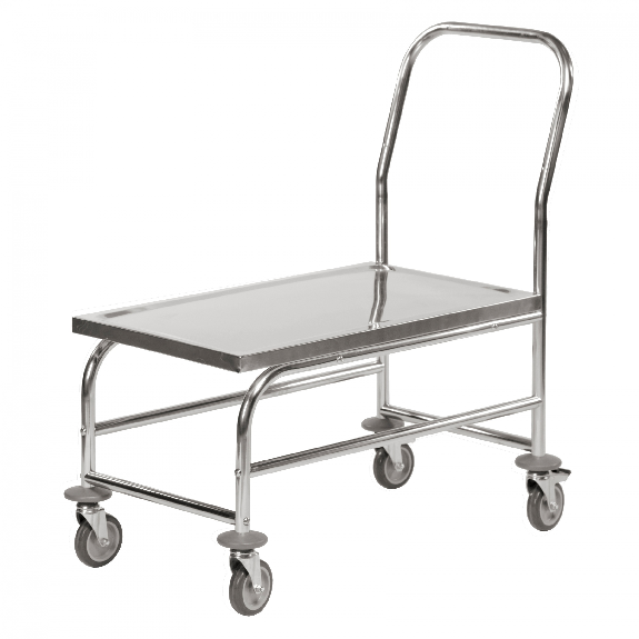 Kongamek Edelstahl- Plattformwagen rostfrei mit Schiebegriff und Bremse 760x440mm Ladefläche Gummibereifung Kongamek Edelstahl- Plattformwagen rostfrei mit Schiebegriff und Bremse 760x440mm Ladefläche Gummibereifung-Beschreibung lesen