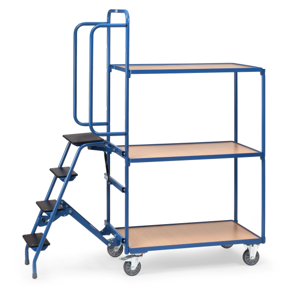 Carrello da picking con gradini, 3 livelli, altezza 1880 mm-Leggi tutto
