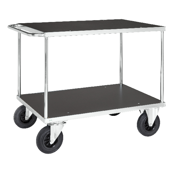 Tischwagen, verzinkt 1100x700x870mm Ladefläche aus MDF, Schiebegriff mit Gummibereifung ohne Bremse-Beschreibung lesen